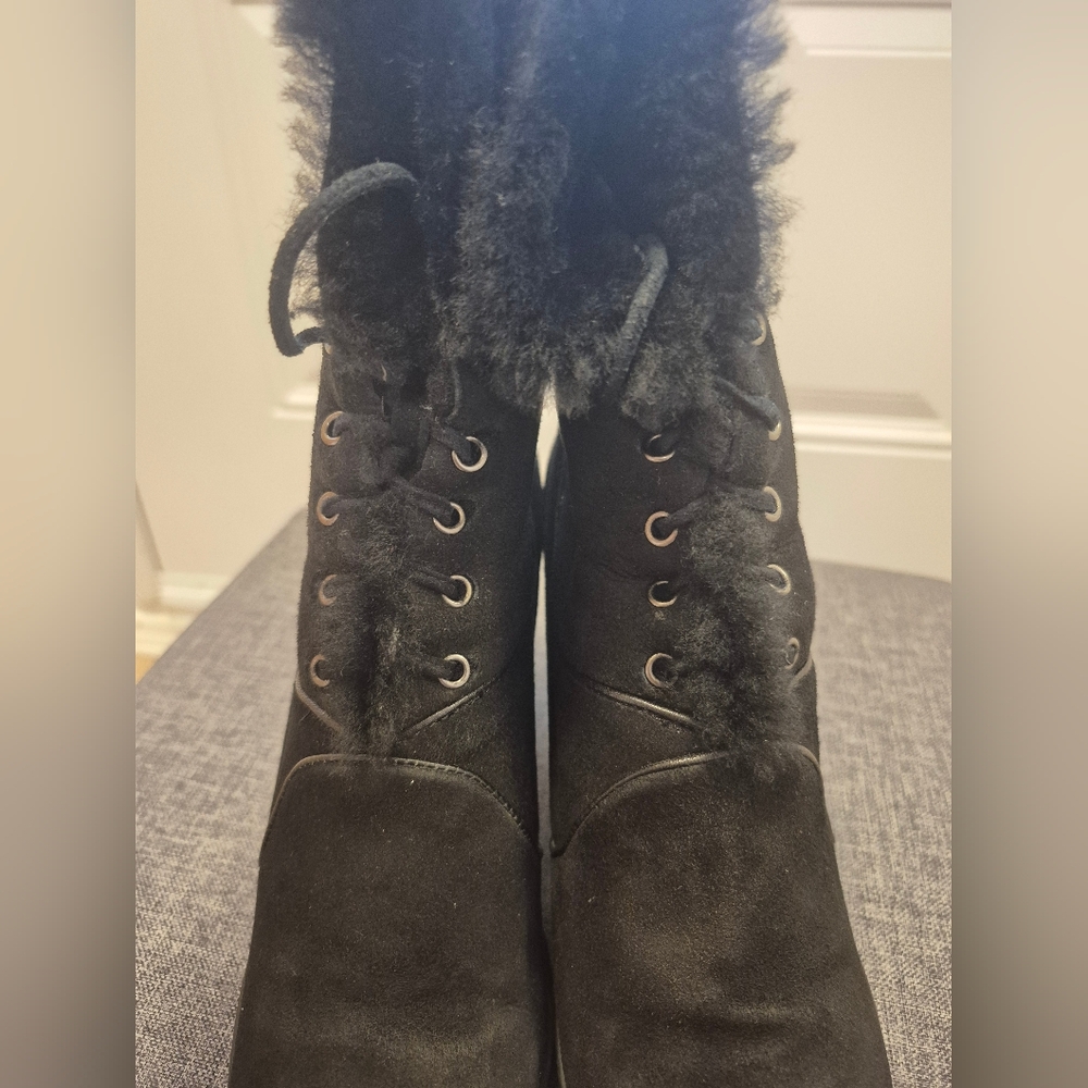 Natural Suede and Real Fur Lined Winter Ankle Boots Super Warm - Picture 13 of 17